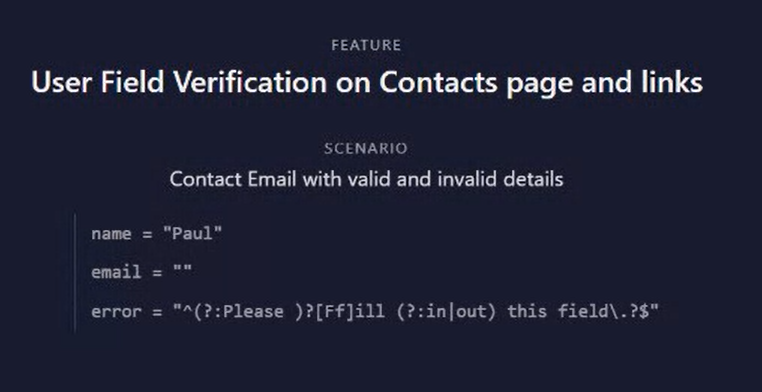 Title card showing Example #1 with a regex pattern as the error value: error = "^(?:Please )?[Ff]ill (?:in|out) this field.?$"
