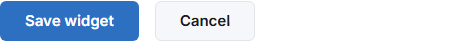 The new-item form's "Save widget" and "Cancel" buttons, with "Save widget" in a very similar-looking blue